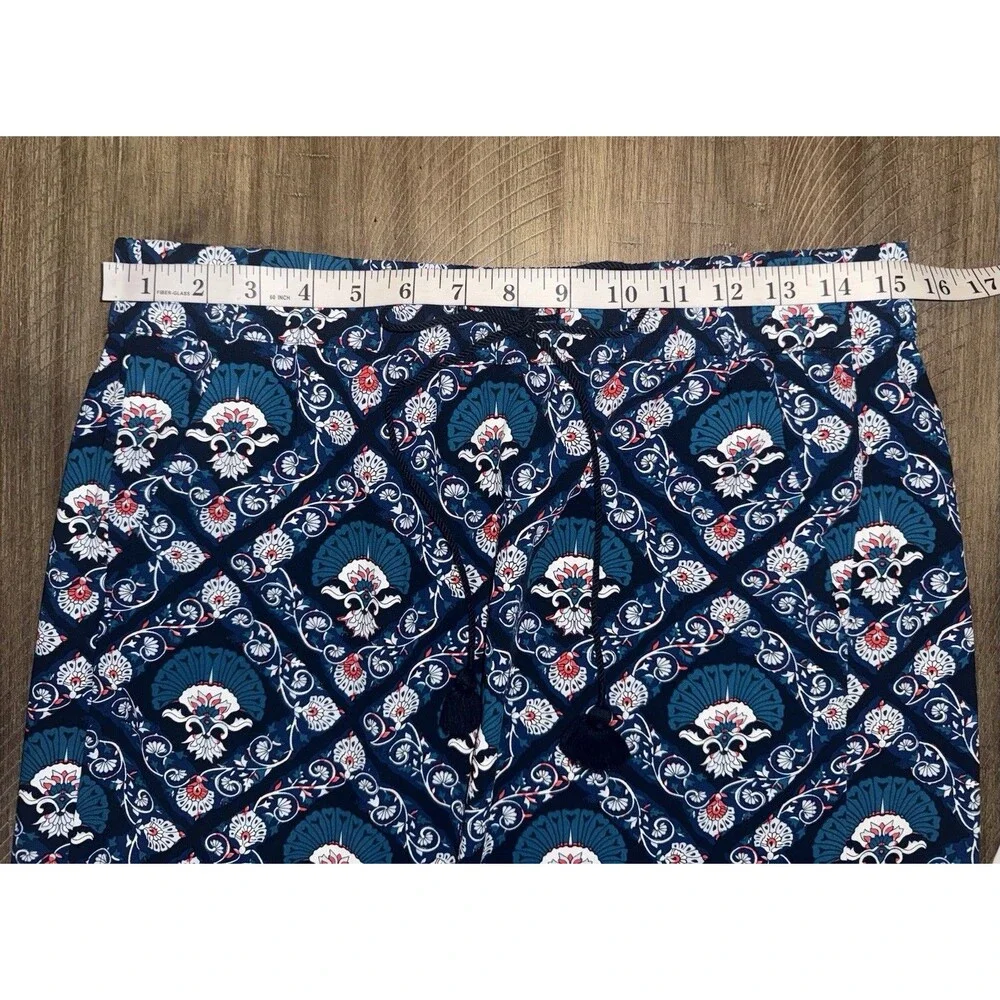 Ann Taylor Loft Blue Multicolor Printed Skirt W/ Pockets Women’s Size Medium M